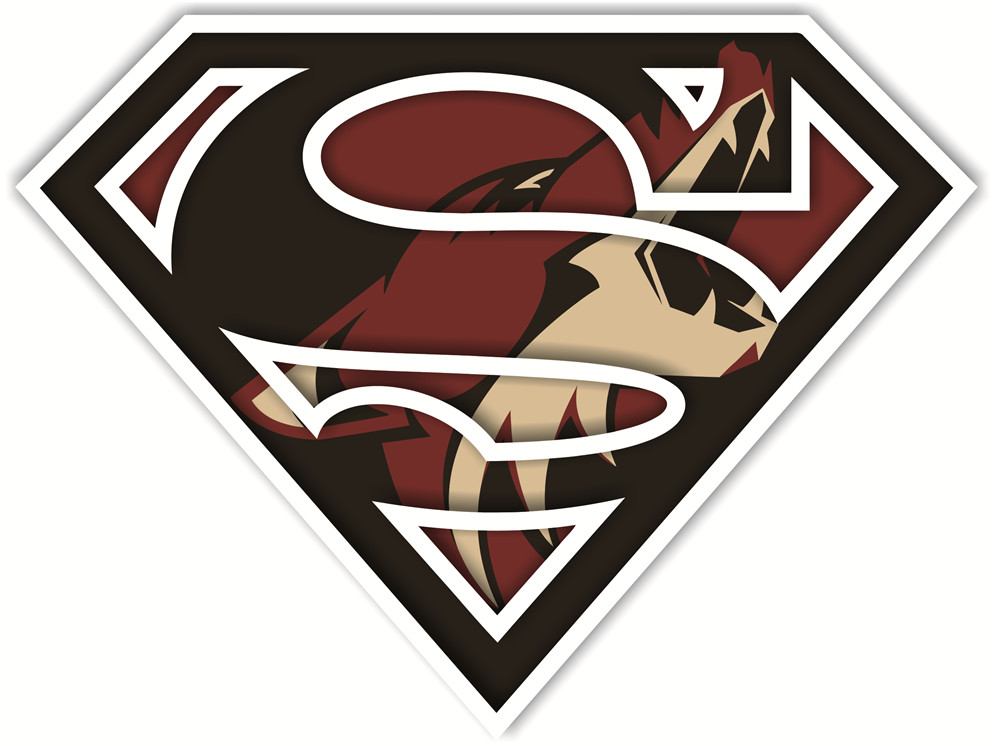 Arizona Coyotes superman logos fabric transfer